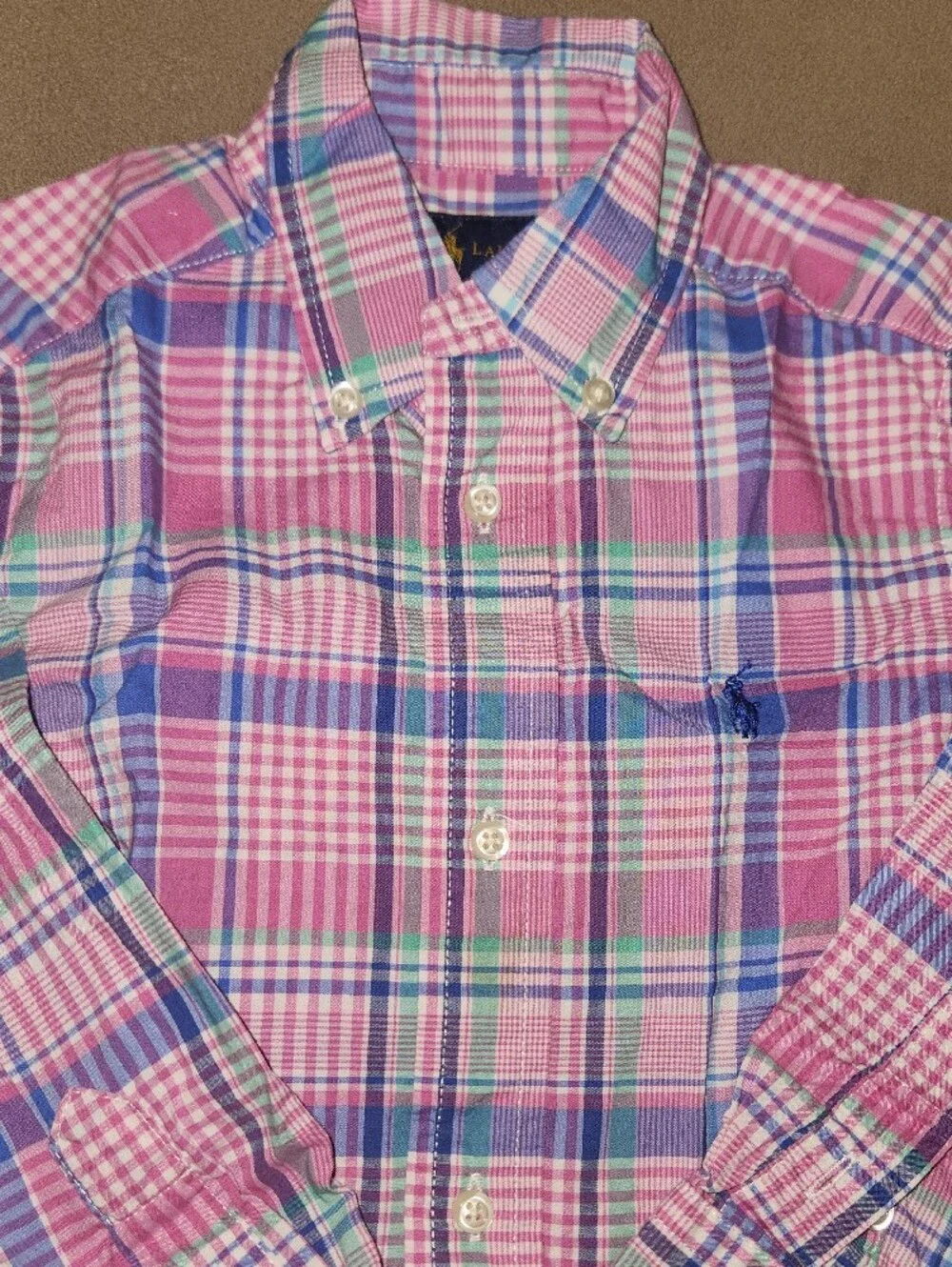 Ralph Lauren Pink & Blue Plaid Button-Down Shirt